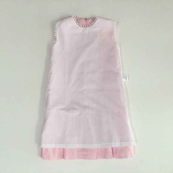 Oscar De La Renta Girls Linen Drop Waist Dress - Picture 3 of 6